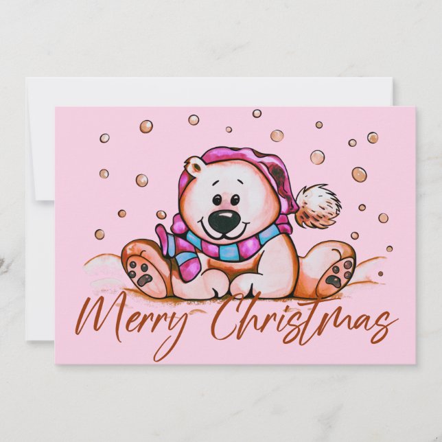 Joyeuse carte d'ours de Noël (Devant)