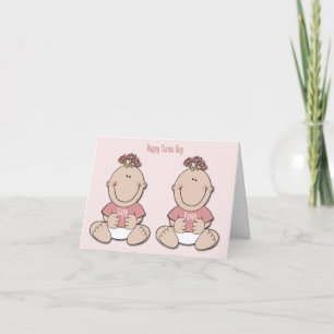 Joyeuse Carte Fille Jumeaux Jumeaux
