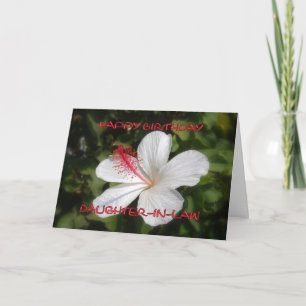 Joyeuse carte Hibiscus blanc de la belle-fille d'a