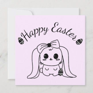 Joyeuse carte lapin moderne gothique de Pâques vie