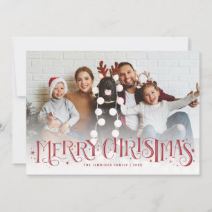 Joyeuse carte Noël rouge Noël