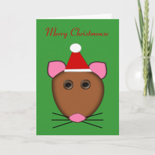 Joyeuse carte personnalisée de la souris de Noël