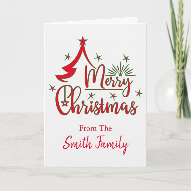 Joyeuse carte personnalisée de Noël (Devant)