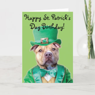 Joyeuse carte Pitbull de Saint Patrick's Day Anniv
