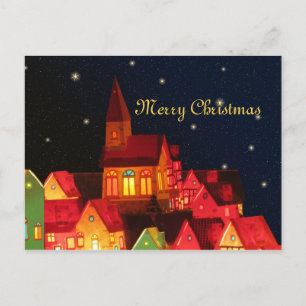 Joyeuse carte postale du village de Noël