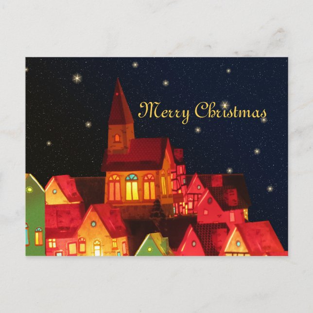 Joyeuse carte postale du village de Noël (Devant)