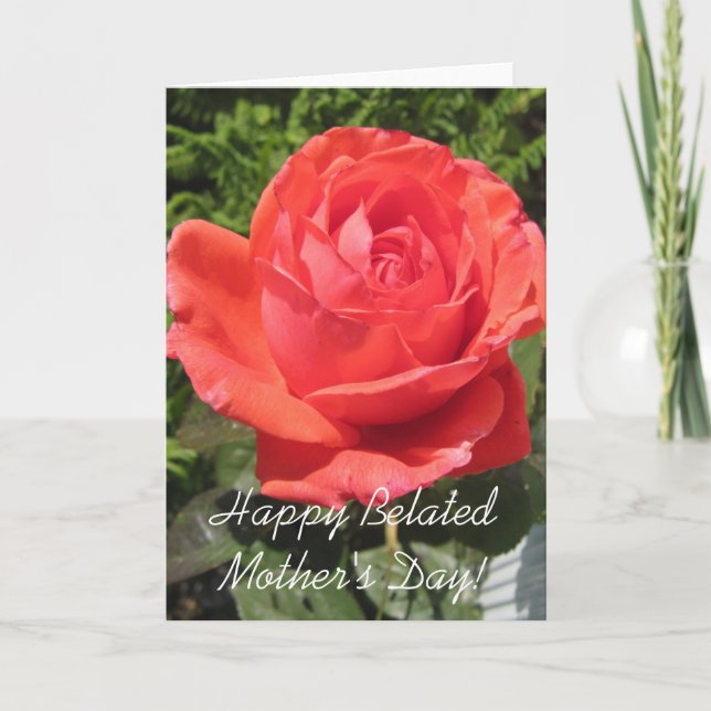 Joyeuse carte Rose orange de la Fête des Mères Bel (Devant)