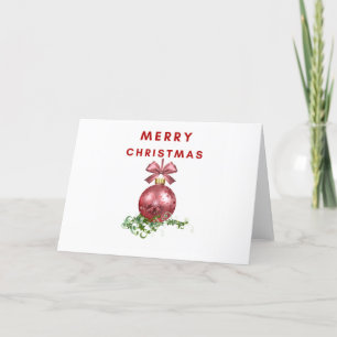 Joyeuse carte rouge Bauble Noël