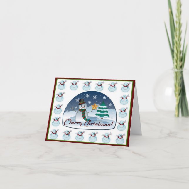 Joyeuse carte Snowman de Noël (Devant)