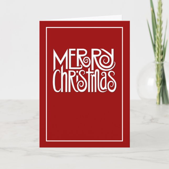 Joyeuse carte texte blanc de Noël (Devant)