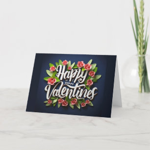 Joyeuse carte Valentine marine carte amour fleurs