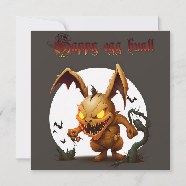 Joyeuse chasse aux oeufs de Pâques zombie Carte de (Devant)