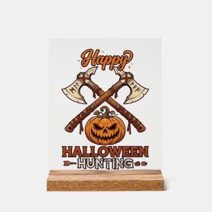 Joyeuse chasse d'Halloween Haches croisées Citroui