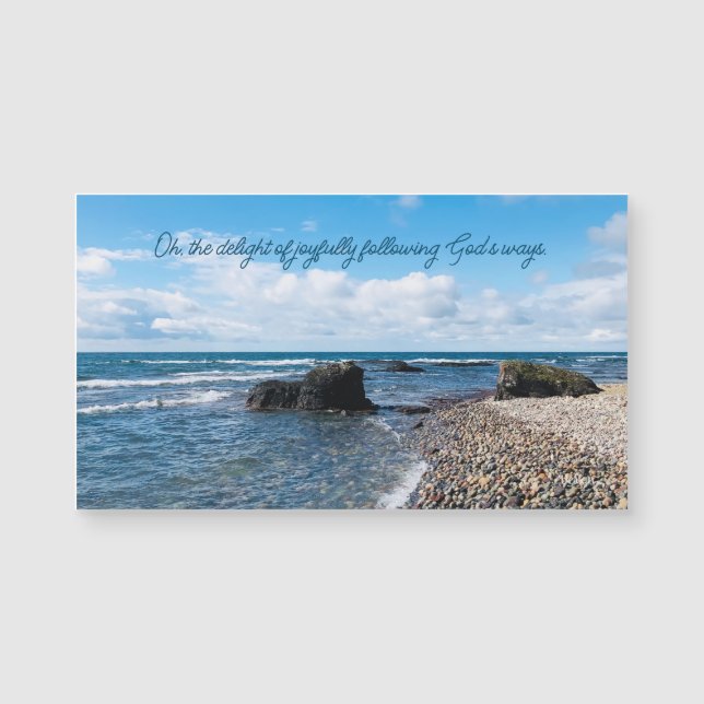 Joyeuse Citation Inspirer Beach Photography Magnet (Devant)