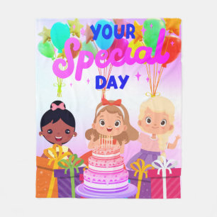Joyeuse couverture en polaire d'anniversaire