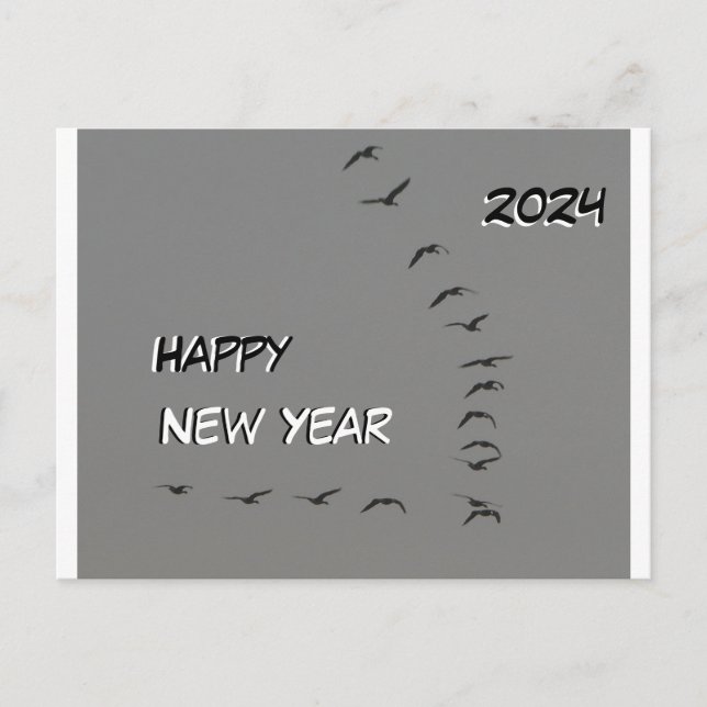 Joyeuse croûte d'oies du Nouvel An. Carte postale  (Devant)
