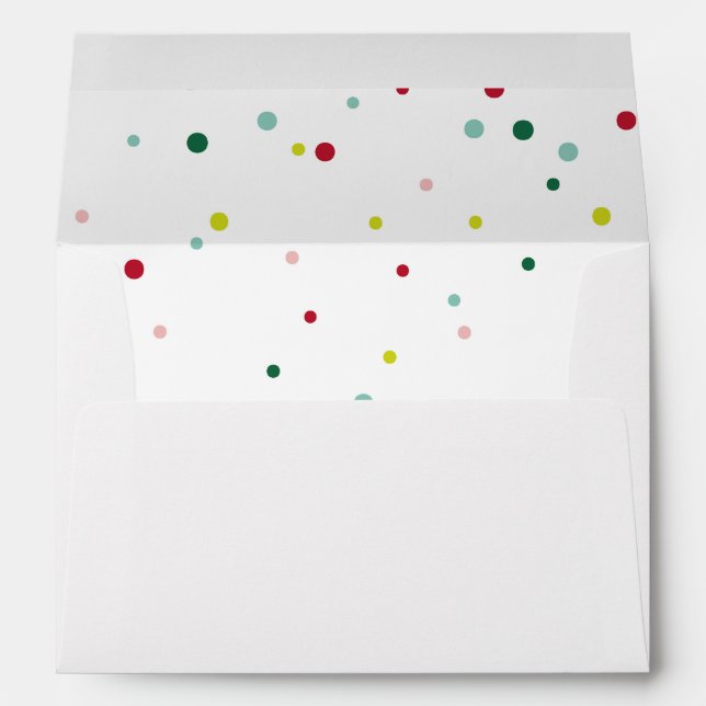 Joyeuse enveloppe 5x7 rayée de point de polka (Dos (Bas))