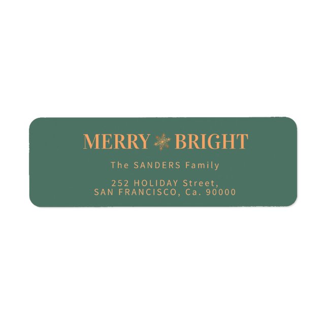 Joyeuse et brillante adresse de retour de Noël (Devant)