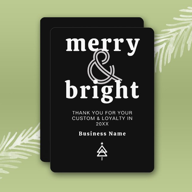 Joyeuse et brillante carte de Noël d'affaires (Stylishly Personalize with Your Custom Message and Business Name)