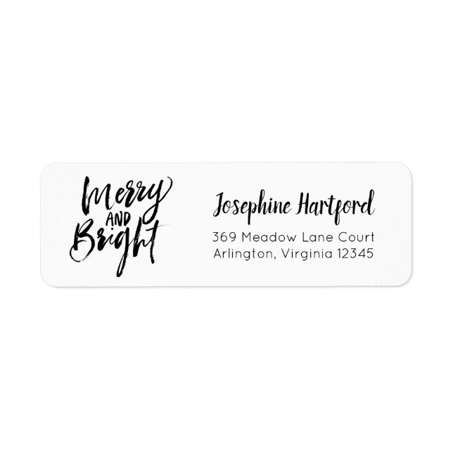 Joyeuse et brillante Holiday Minimale Adresse de r (Devant)