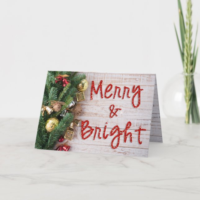 Joyeuse et lumineuse carte de Noël de parties (Devant)