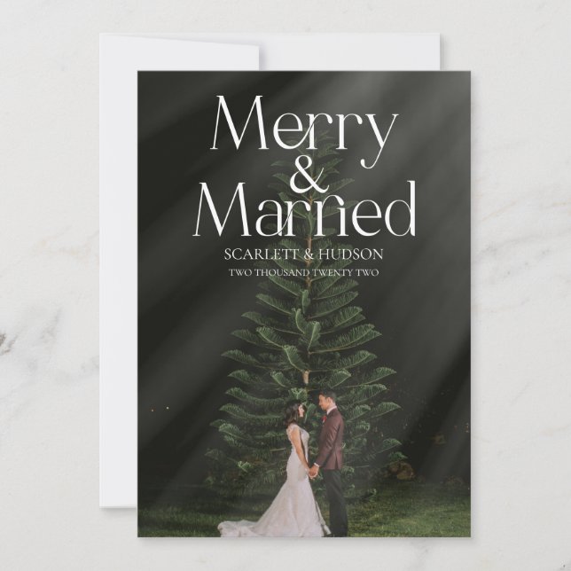 Joyeuse et mariée nouvelle carte de Noël (Devant)