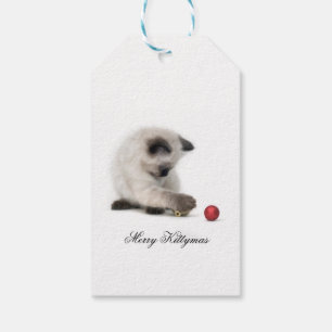 Joyeuse étiquette de cadeau de Kittymas