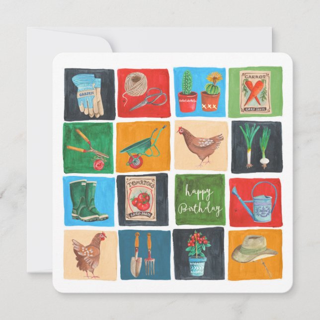 Joyeuse ferme de jardinage d'anniversaire | Carte  (Devant)
