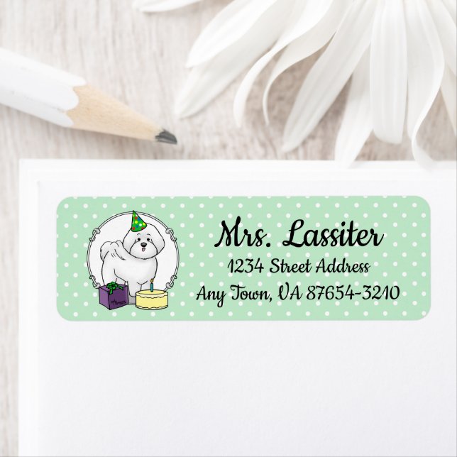 Joyeuse fête d'anniversaire Bichon Frise Dog - mig (En situation)