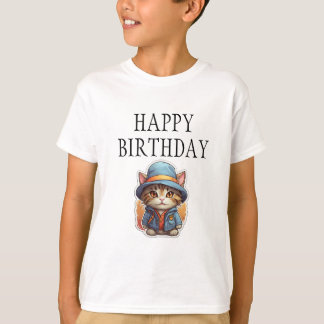Joyeuse fête d'anniversaire CAT design T-shirt