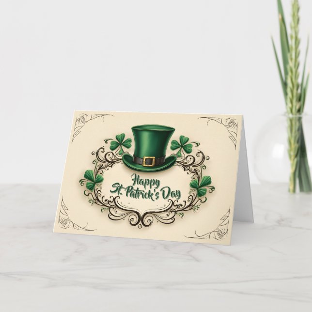 Joyeuse fête de la Saint-Patrick, modèle de trèfle (Devant)