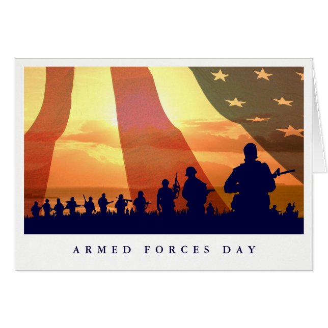 Joyeuse Fête des Forces Armées Cartes de voeux per (Devant horizontal)