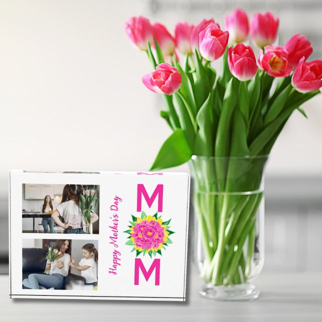 Joyeuse fête des mères, bloc photo acrylique maman (Happy Mother's Day, Mom Acrylic Photo Block)