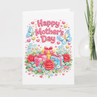 Joyeuse fête des Mères Carte de vœux 3D