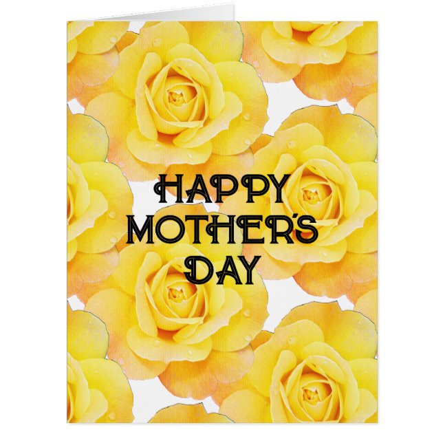 Joyeuse Fête des Mères Jaune Floral Custom Text 20 (Devant)