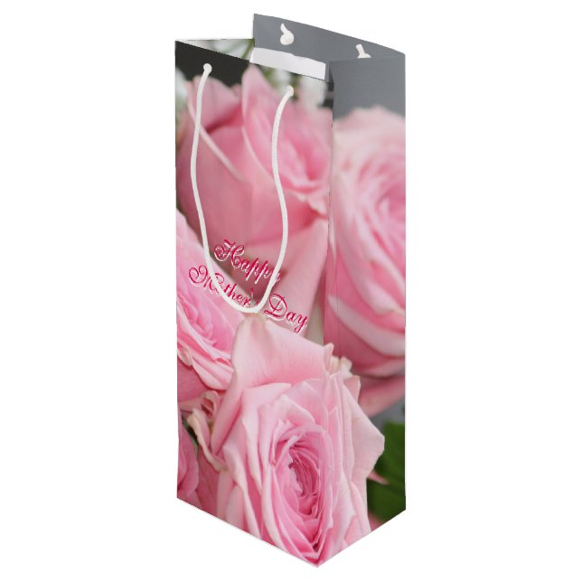 Joyeuse fête des mères Joli vin Rose sac cadeau (Dos Angle)