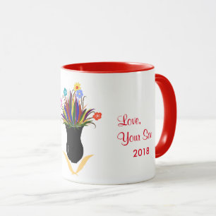 Joyeuse Fête des Mères Jolies Fleurs Mug personnal