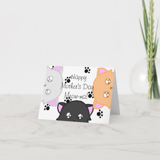 Joyeuse fête des mères Meow-ma carte (Devant)
