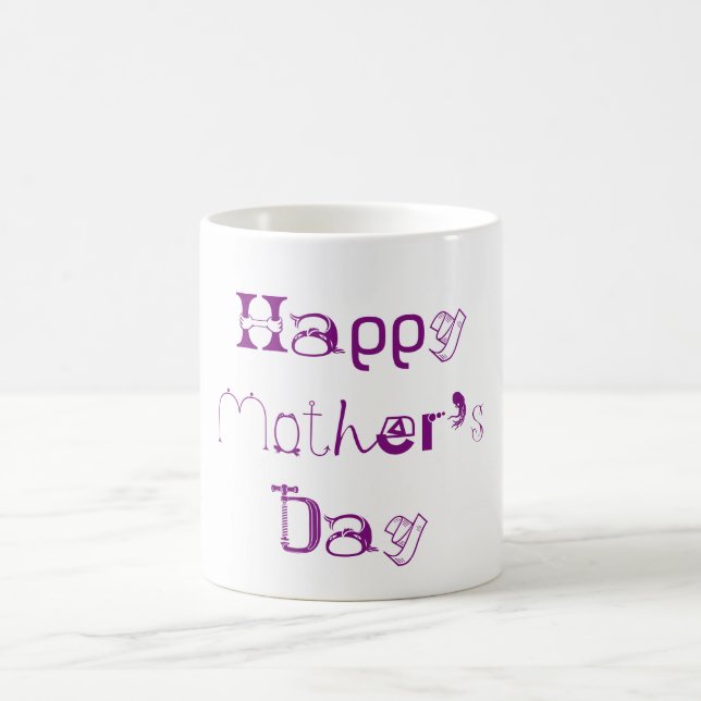 Joyeuse Fête des Mères Mug de typographie amusante (Centre)