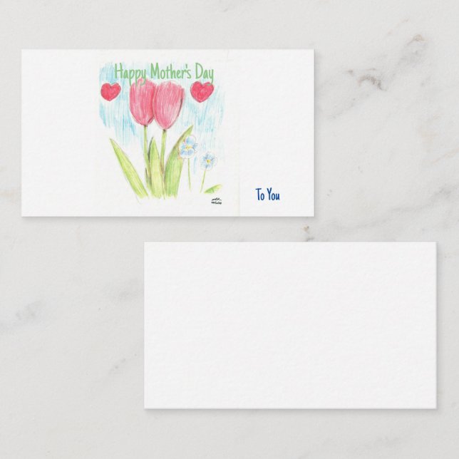 Joyeuse fête des mères pour vous Carte jointe (Devant / Derrière)