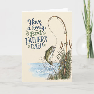 Joyeuse Fête des Pères avec une carte de pêche
