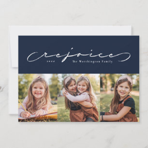 Joyeuse fête religieuse marine trois cartes photos