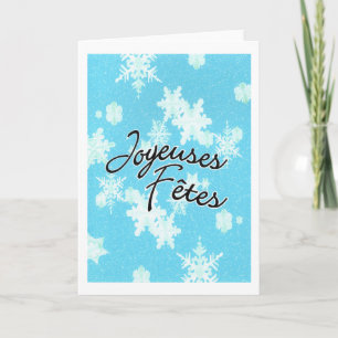 Joyeuse Fetes snowflakes Holiday Card