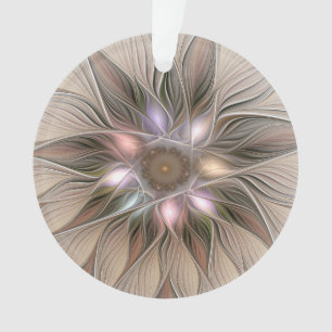 Joyeuse Fleur Abstrait Beige Brown Floral Fractal