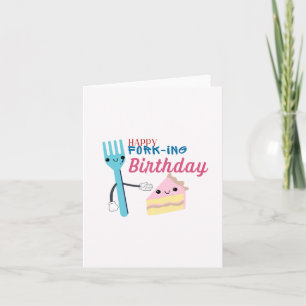 Joyeuse Fork-Ing Puns Anniversaire Carte