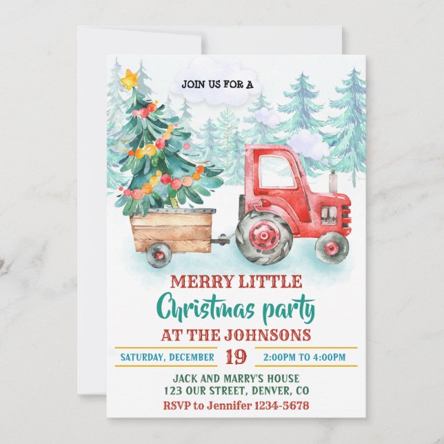 Joyeuse invitation Noël invitation de fête de Noël (Devant)