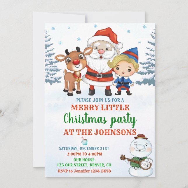 Joyeuse invitation Noël invitation de fête de Noël (Devant)