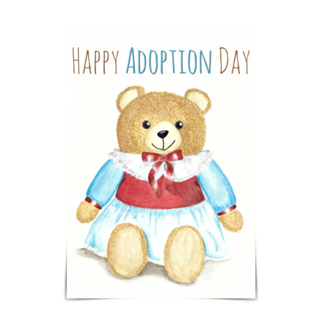 "Joyeuse journée d'adoption" Carte d'aquarelle Oma (Créateur téléchargé)