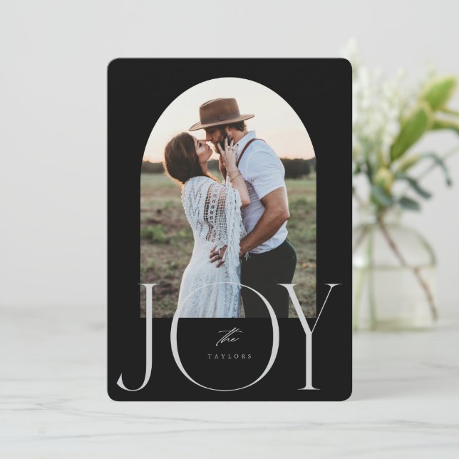 Joyeuse mariée à peine mariée Carte de Noël (Debout devant)