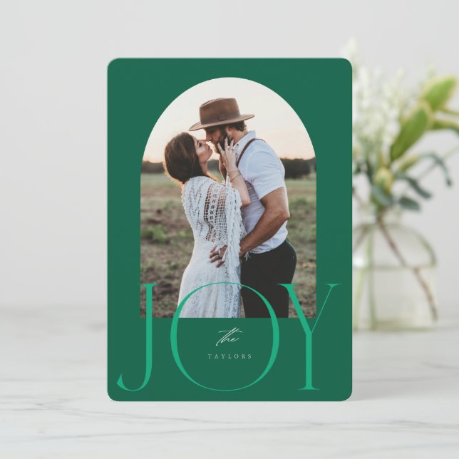Joyeuse mariée à peine mariée Carte de Noël (Debout devant)
